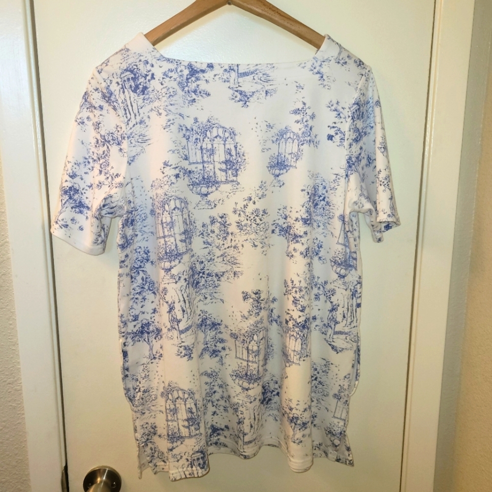 Chico's Floral Square-Neck Top - Picture 2 of 4